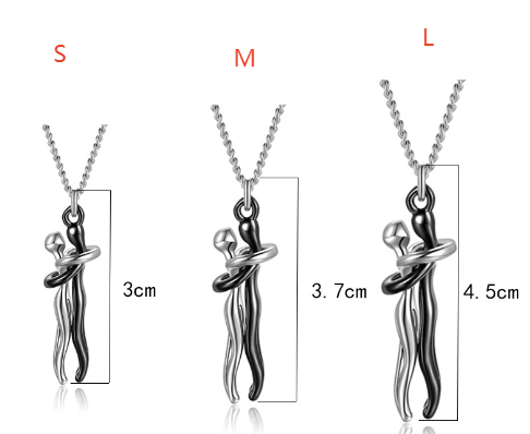 Couple Hugging Pendant Necklace for Women